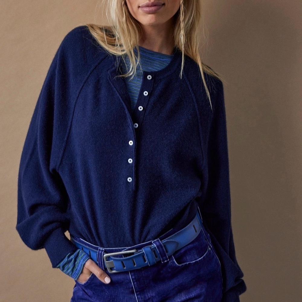 Free People Porta Cashmere Henley Sweater